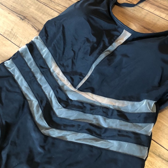 NWT Black & Mesh One Piece Bathing Suit - Picture 2 of 3